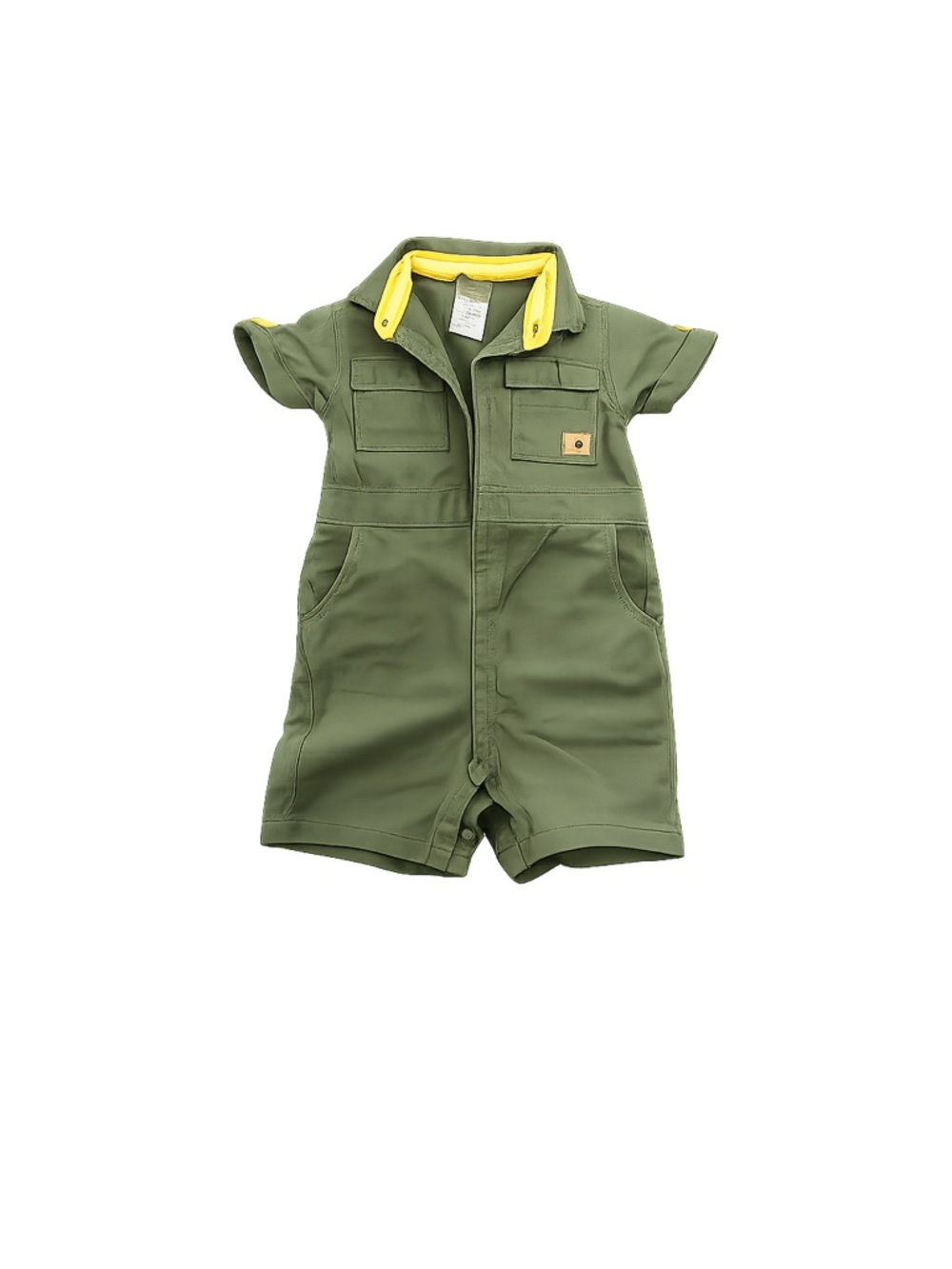 Mario Lopez Baby Unisex Olive Green Jumpsuit Romper Size 12M
#077